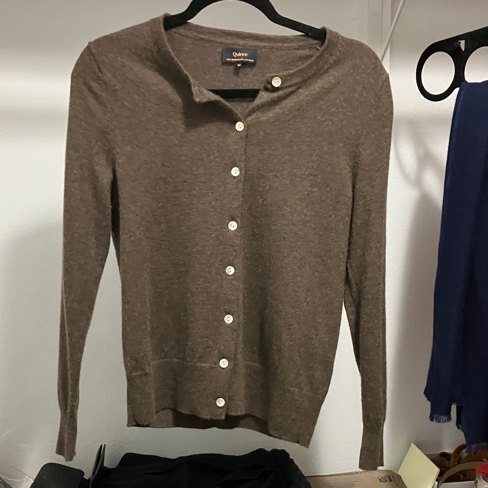 Quince Mongolian Cashmere Women’s Cardigan Brown Medium